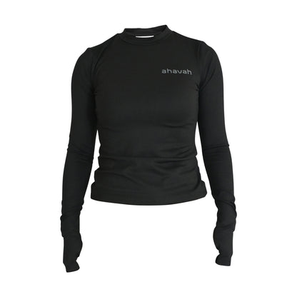 Womens Long Sleeve Top - Black