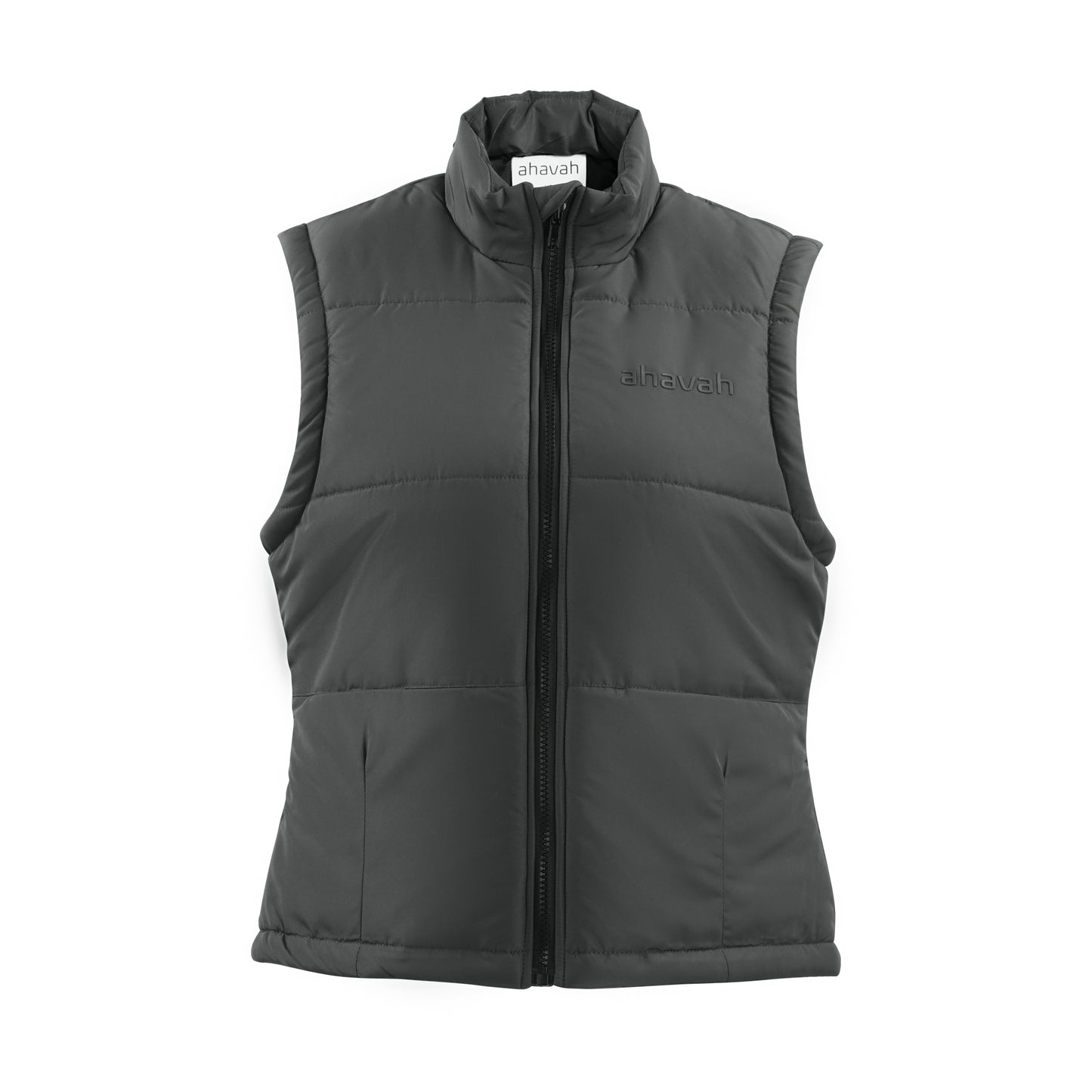 Womens Puffer Vest - Gun Metal