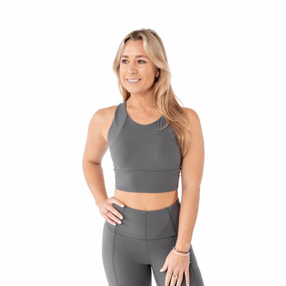 Sports Bra Fitted Cups - Plum Grey